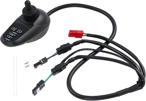 Electric Wheelchair Joystick Controller Replacement, Compatible with Most Power Wheelchairs, 360 Professional Control Stick with Ramp Parking Brake 50A