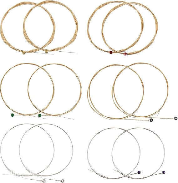 2Sets Guitar Strings Acoustic Guitar Strings EJ16 Phosphor Bronze Wound Guitar Strings Custom Light Gauge 12-53 for 6 String Guitar