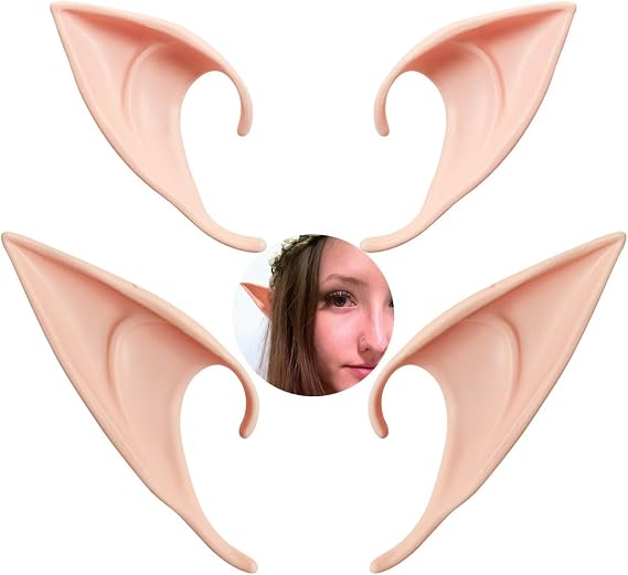 yuntop 2 Pair Cosplay Fairy Pixie Elf Ears Christmas Anime Party Latex Ears
