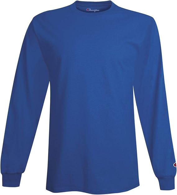 Champion 5.2 Oz. Long-Sleeve T-Shirt, 2XL, Royal Blue