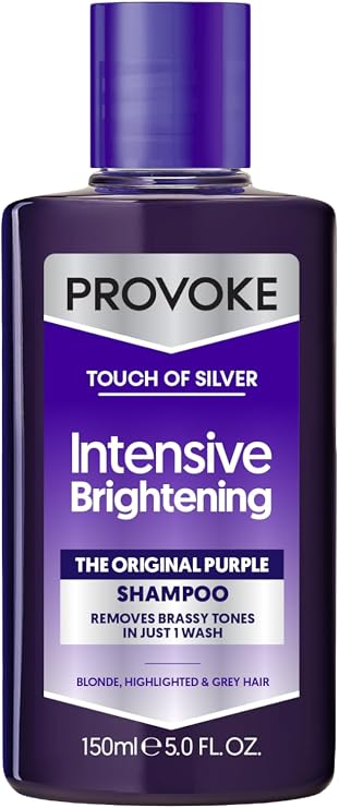 PROVOKE Touch Of Silver Brightening Purple Shampoo 150 ml, Neutralises Yellow and Orange Tones, Formulated With Violet and Blue Pigments