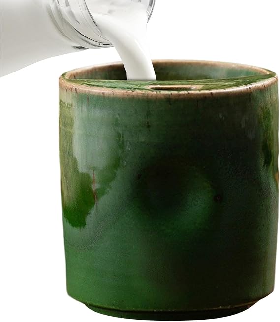 Ceramic Mug - Sip Hole Insulated Cup, Vintage Kiln Water Vessel with Lid, Handcrafted Coffee Stein, Aesthetic Drinkware, Travel for Commuting Touring Camping
