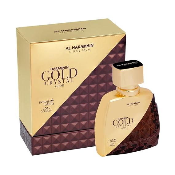 Al Haramain Gold Crystal Oudh Extrait de Parfum Spray for Men, 3.4 Ounce