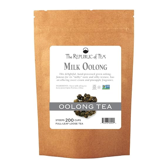 The Republic of Tea Milk Oolong Full-Leaf Loose Tea, 1 lb Bulk Bag, Steeps 200 Cups