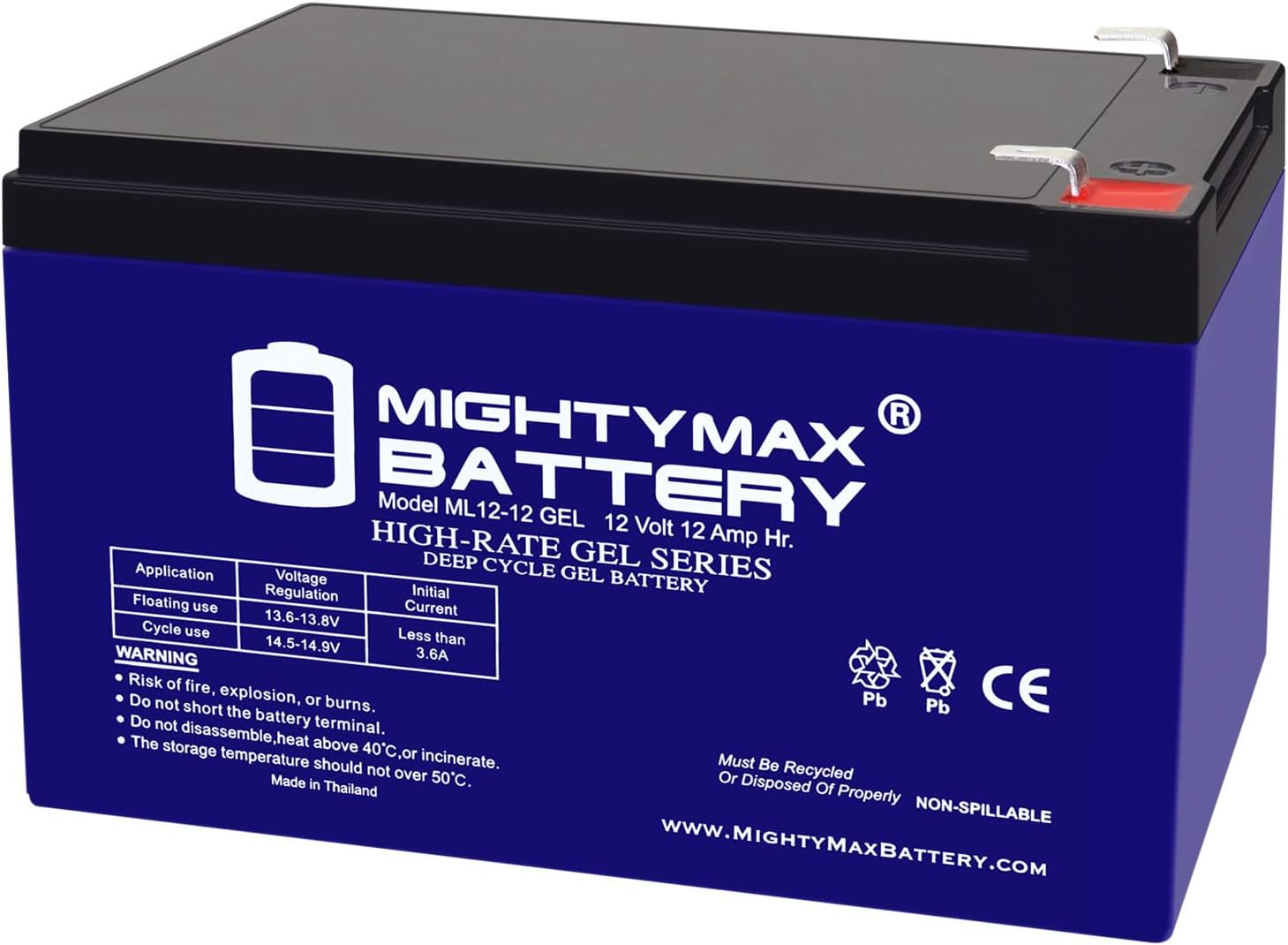 Mighty Max Battery 12V 12AH Gel F2 Replacement Battery Compatible with Star II, X-Port X-Treme X-360 Scooter