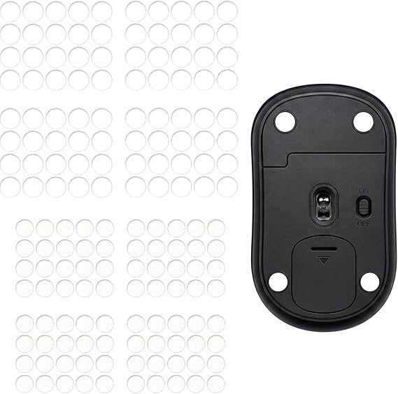160 Pcs Dot Mouse Glide Sliders, Universal 6mm 7mm PTFE Mouse Feet Skate Stickers, Smooth Sliding Pads Compatible with All Mousepads, Wear-Resistant Smooth Glide Mice Glass Skates Pad (White)