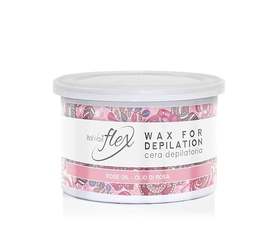 ItalWax Rose Oil Flex Liposoluble Transparent Wax Soft Strip Wax 14 oz.