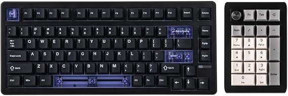 EPOMAKER HE80 Hall Effect Gaming Keyboard+EK21 VIA Gasket Number Pad with 1000mAh Battery