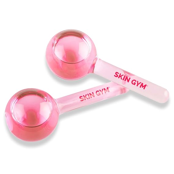 Skin Gym Ice Globe Beauty Balls, Pink Liquid Cryocicles, Face Roller