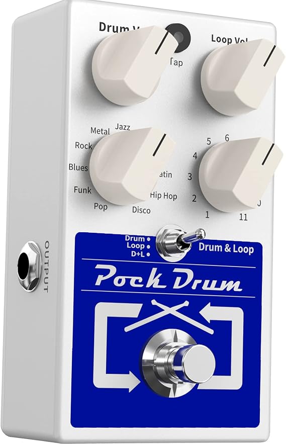 Drum & Loop Guitar Effect Pedal 3 Modes 11 Drum Styles 11 Rhythm Types Built-in Looper Max. 20min Recording Unlimited Dub Tracks Tap Tempo