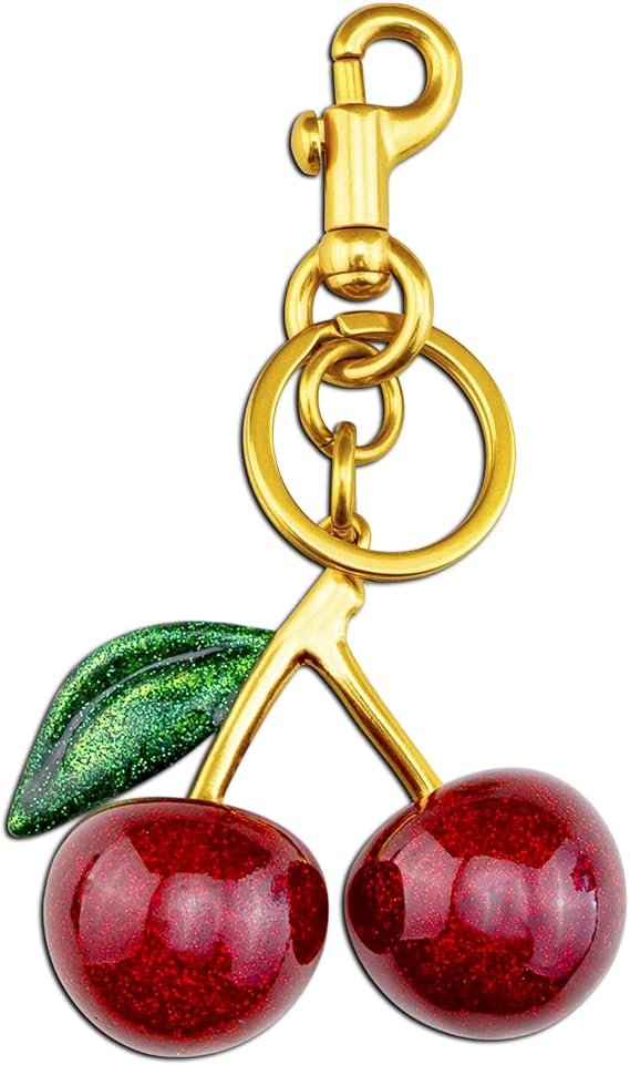 Aisity Cherry Bag Charm Cute Cherry Keychain for Women Cherrys Purse Charms | Car Charm for Handbags Cute Handbag Accessory Birthday Gifts for Women Teen Girls