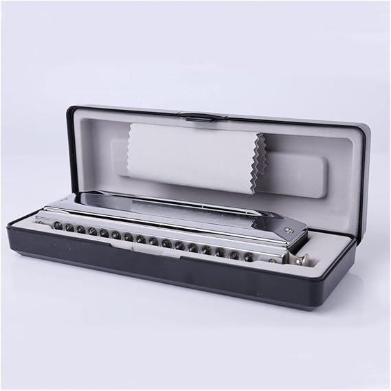 Professional Harmonica 16-hole Chromatic Harmonica Wide-range 16-hole 64-tone Chromatic Scale C Harmonica Instrument