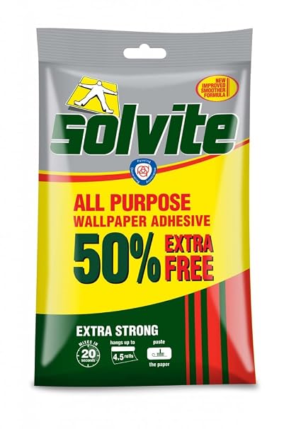 Solvite All Purpose Wallpaper Paste 3 Rolls + 50% Free