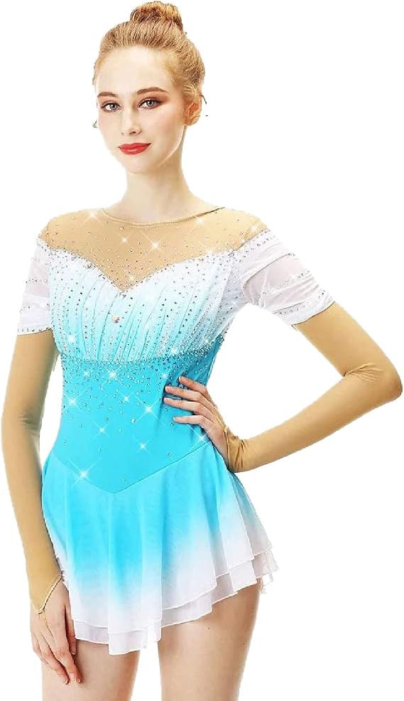 Figure Skating Dress for Professional Long Sleeve Skating Wear Figure Skating Clothing