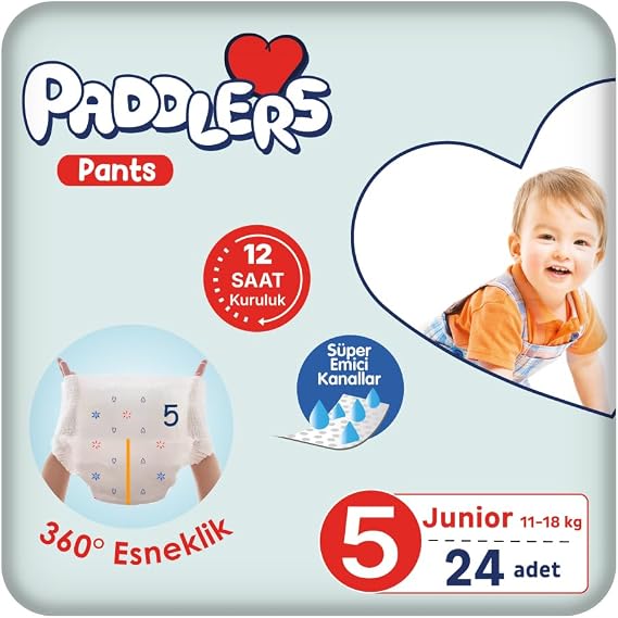 Paddlers Külot Bebek Bezi 5 Numara Junior 24 Adet (11-18 Kg) Eko Paket