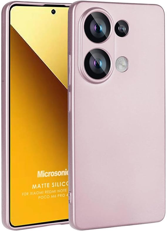 Microsonic Matte Silicone Xiaomi Poco M6 Pro 4G için Kılıf Rose Gold [Poco M6 Pro 4G ile Uyumlu Kılıf - Rose Gold]