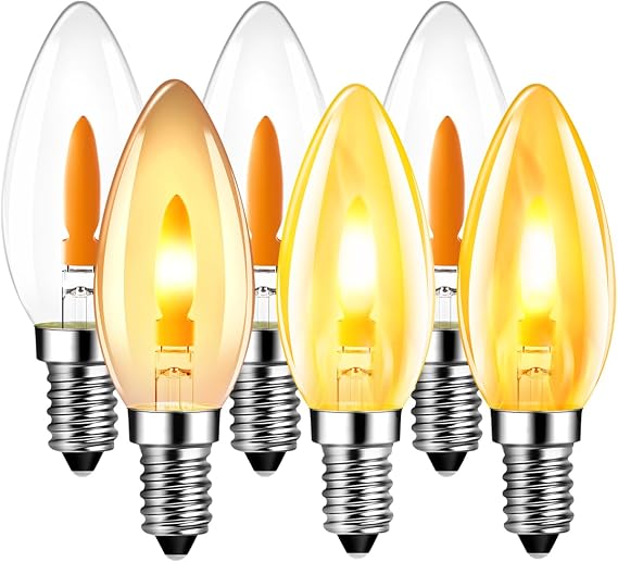 LVWIT LED Kerzen Glühbirne Flackernde Flamme E14 Warmweiss 1W Flammeneffekt Stimmungslicht Flackerlampe 1800K für Zuhause Garten Bar Halloween Weihnachten Ersetzt 3W Glühlampen 6er Pack