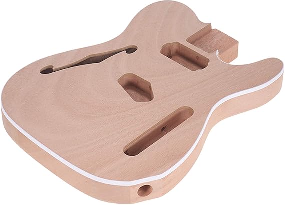 Unfinished Electric Guitar Body Blank Guitar Body Barrel DIY Mahogany and Composite Wooden Body Guitar Parts Accessories for F Guitar