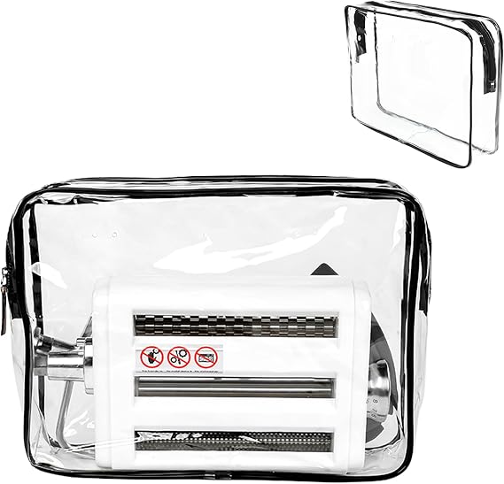 Transparent Stand Mixer Attachment Storage Bag, Dustproof Kitchen Organizer for Mixer Accessories, Clear PVC Zipper Pouch with Breathable Holes, Fits Most Brands, Easy to Clean, Space Saving