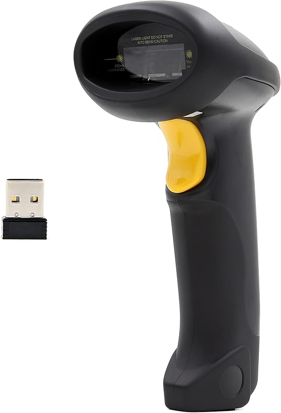 TEEMI TMCT-07 Wireless 1D Laser Barcode Scanner with USB Receiver