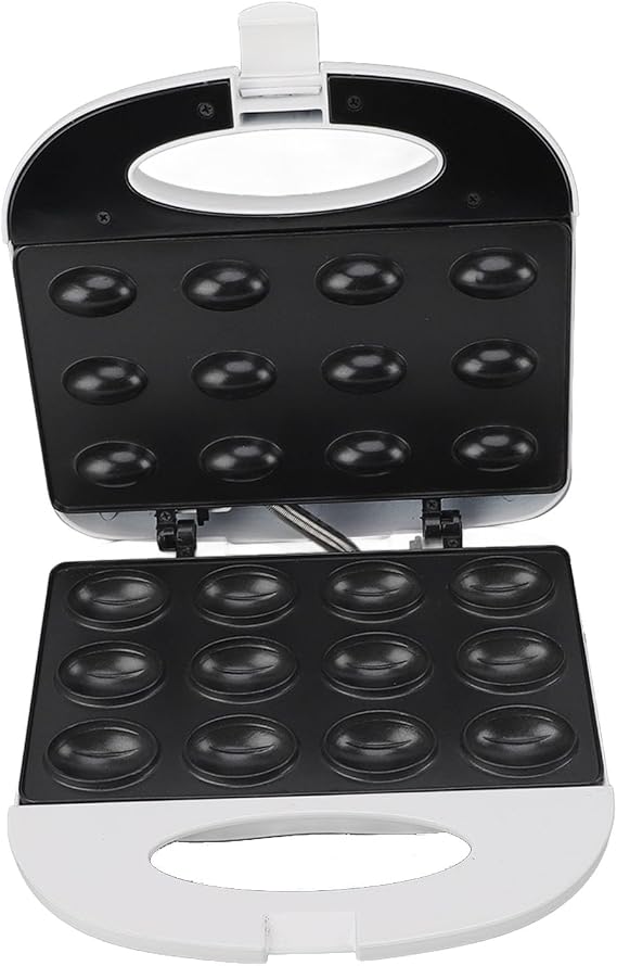 Tyenaza Nut Waffle Bread Machine, 12pcs Capacity Double Sided Anti Stick Adjustable Temperature Electric Walnut Cake Maker for Breakfast