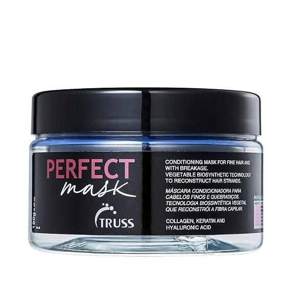TRUSS Perfect Hair Mask, Conditioning, Collagen, Keratin & Hyaluronic Acid | Intense moisture and hydration treatment. Repairs fine, thinning, brittle, and dry damaged hair types.