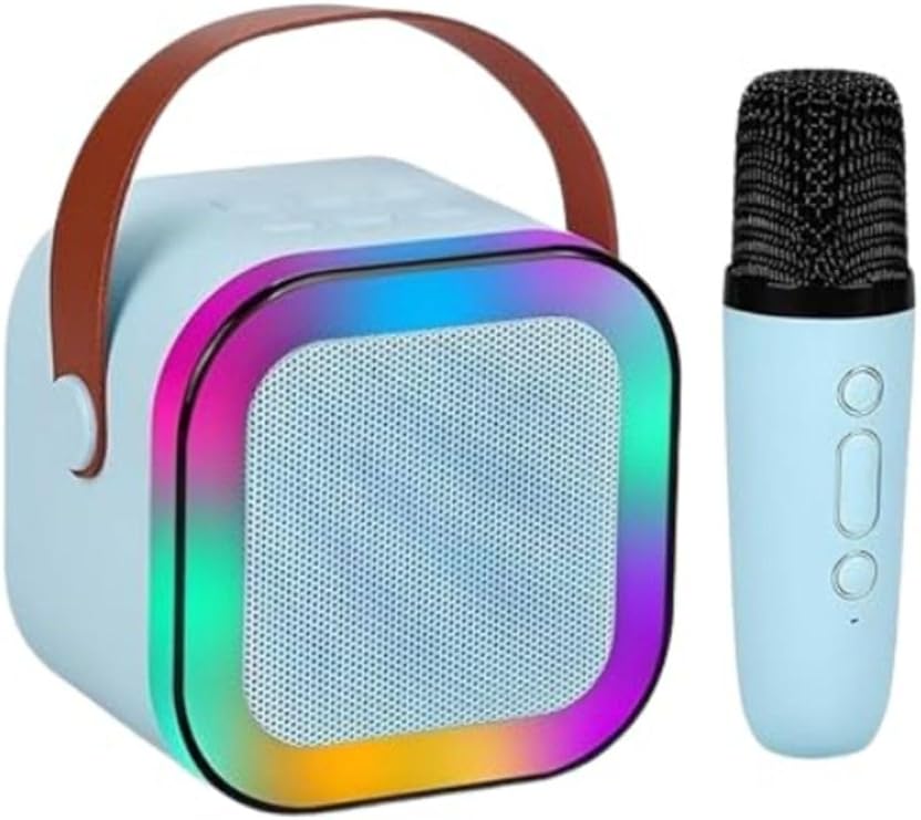 K12 Kablosuz Bluetooth Hoparlör Karaoke Mikrofon 5 Ses Efektli Rgb Hd Stereo Ses Usb/Sd/FM
