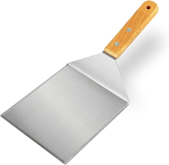 Stainless Steel Griddle Spatula, 5.12 Inch Extra Wide Hamburger Turner, 11.8 Inch Long Heavy Duty Burger Spatula with Beveled Edges for Grilling, BBQ and Flat Top Grill