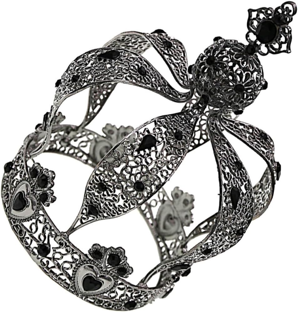 Cake Topper Wear Resistant Alloy and Rhinestone Material Black for Cake Decoration for Beauty Pageant and Party