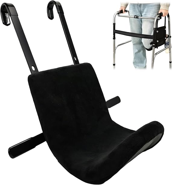 Knee Sling for Walker - Adjustable Height Walker Knee Sling Attachment, Supports 300 lbs Without Deformation, Knee Sling with Safety Support Reduces Load & Prevents Secondary Injury
