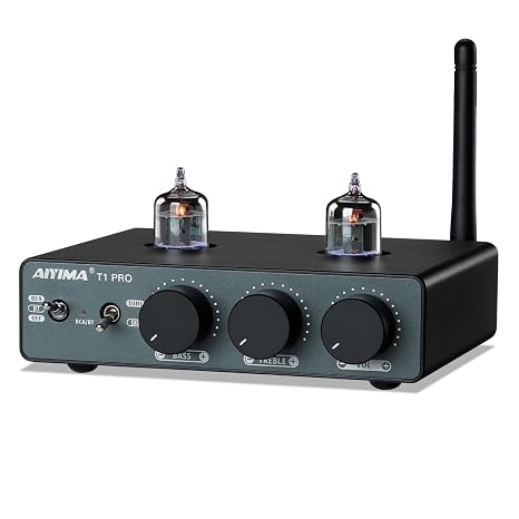 AIYIMA T1 PRO Vacuum Tube Preamplifier Bluetooth 5.1 with Treble Bass