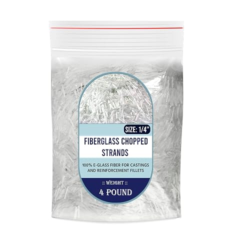 1/4" Chopped Glass Fiber Strands - 4 Pound 100% E-Glass Fiber