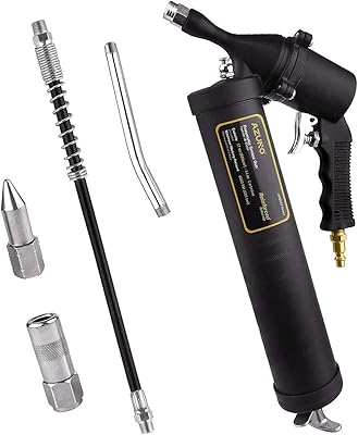 AZUNO Pneumatic Grease Gun, Heavy Duty 6000 PSI Air Compressor Grease Guns with Flex Hose Pneumatic Grease Gun