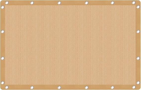 VICLLAX 90% Shade Fabric Sun Shade Cloth with Reinforced Grommets, Outdoor Sun Screen Fabric for Outdoor Patio Garden Pergola Cover Canopy 6x10 FT, Wheat