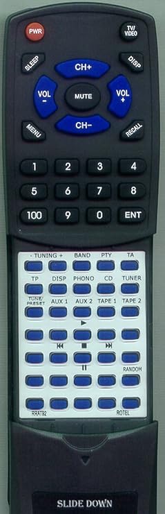 Replacement Remote Control for ROTEL RRAT92, RC1070