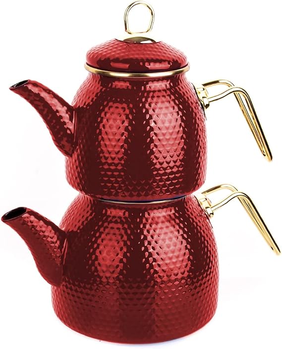 Red Teapot Dot Emaye Çaydanlık Kırmızı 2100ml