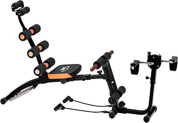 Saterkali Adjustable Weight Bench,Ab Workout Equipment Machine for Stomach Foldable Abdominal Trainer for Home Gym Multi-Functional Exercise Equipment for Total Body All-in-One Bench Press Black