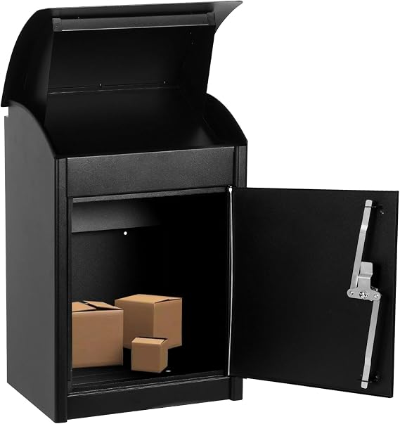 Package Delivery Boxes for Outside, Extra Large Mailbox for Parcel Wall Mounted Lockable, Galvanized Steel Parcel Drop Box with Anti-Theft Baffle, IPX3 Waterproof for Porch, Curbside