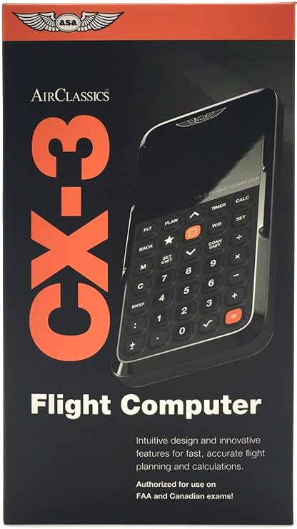 ASA CX-3 Flight Computer | Advanced Aviation Calculator for Student Pilots & Professionals | FAA Approved for Exams | ICAO-Compliant Digital E6B