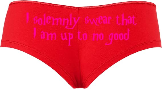 Knaughty Knickers I Solemnly Swear That I Am up to No Good Red Boyshort Panties