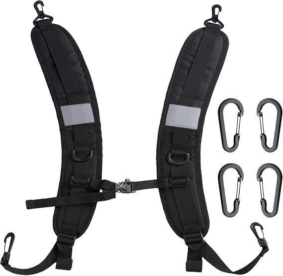 PAASTAl Backpack Straps,Eplacement Adjustable Padded Shoulder Straps for Bag, with Metal/Plastic Clips.