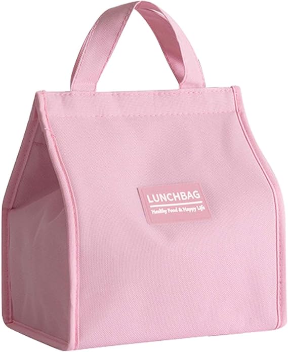 Zimoer Portable Insulated Tote, Thermal Container, Small Insulated Bags, Cool Bags, Thermal Cooler Picnic Lunch Box (Pink)