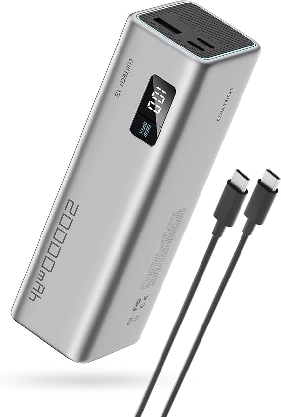 CUKTECH 15 SE Power Bank 20000mAh 65W Laptop Charger, 3-Port USB C Portable Charger, PD 3.0 Fast Charging External Battery Pack for iPhone 16/15/14 Series, Samsung, MacBook, Dell, Steam Deck, and More