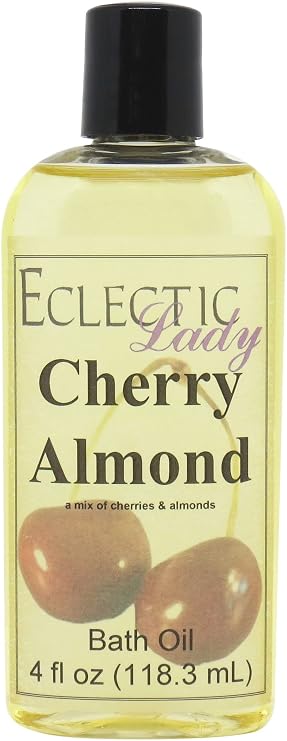 Cherry Almond Bath Oil, Scented Body Oil, Relaxing, 4 oz