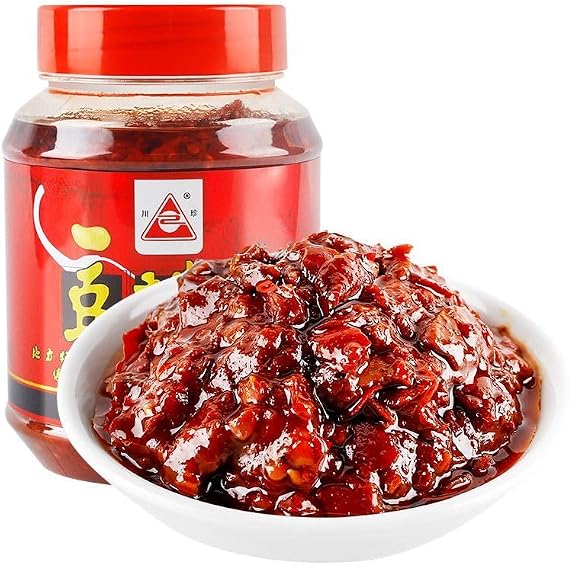 Authentic Sichuan broad bean paste,Black Bean Sauce,Condiments, Red oil spicy, Seasonings,Cooking Sauces & Pastes (1can)