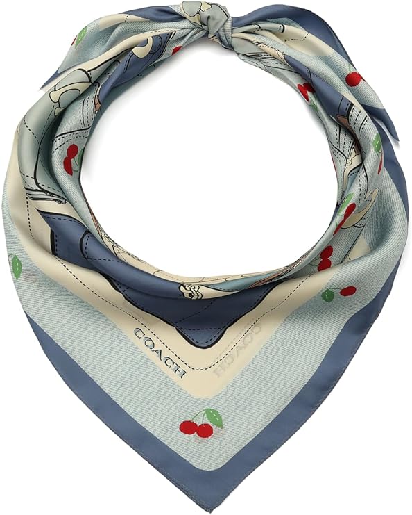 COACH Tabby Cherry Print Silk Square