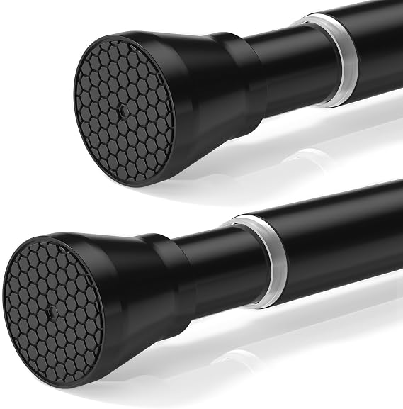 Shower Curtain Rod 30-64 inch 2Pack Shower Adjustable Curtain Rod No Drilling Expandable Spring Pressure Rod Spring Curtain Rods for Bathroom Windows
