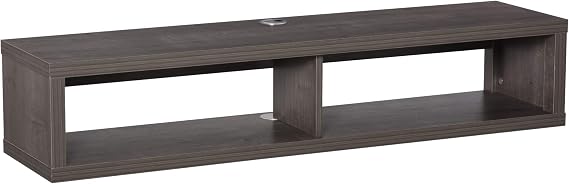HOMCOM Wall Mounted TV Stand, Floating Shelf Under TV, Dark Grey