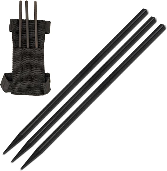 Armory ReplicasTM Assassin Spikes Set 3 Piece Stainless Steel Throwing Spikes with Nylon Sheath & Arm/Belt Strap