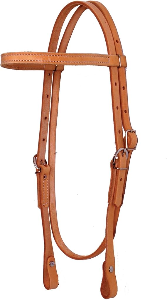 5/8" Leather Browband Headstall | Durable Horse Headstall | Premium Leather Tack | Everyday Riding Equipment